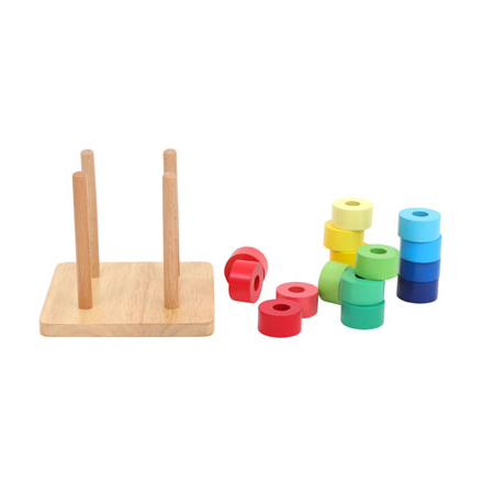 Rainbow Discs on 4 Vertical Dowels I120