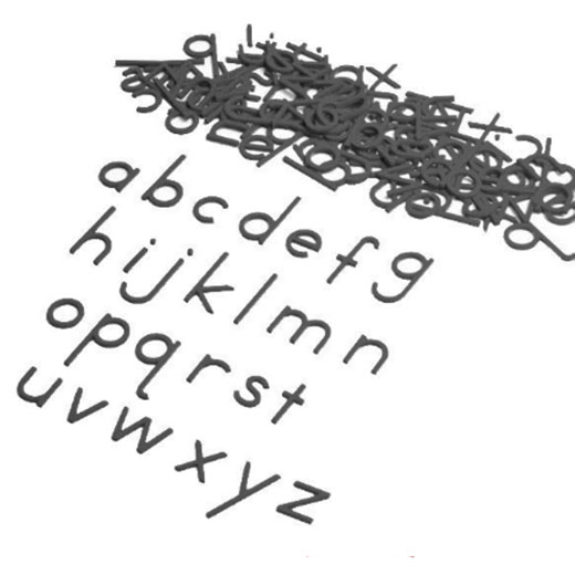 Lowercase Small Movable Alphabet - Black L034